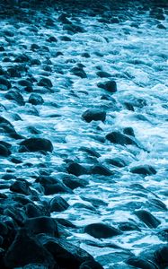 Preview wallpaper coast, surf, stones, foam