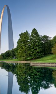 Preview wallpaper coast, trees, lake, arch, summer