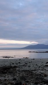 Preview wallpaper coast, water, mountains, rocks, clouds, nature