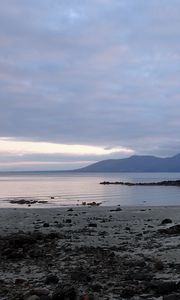 Preview wallpaper coast, water, mountains, rocks, clouds, nature