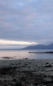 Preview wallpaper coast, water, mountains, rocks, clouds, nature