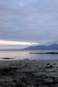 Preview wallpaper coast, water, mountains, rocks, clouds, nature