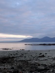 Preview wallpaper coast, water, mountains, rocks, clouds, nature