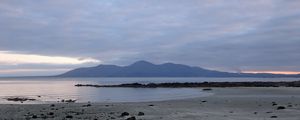 Preview wallpaper coast, water, mountains, rocks, clouds, nature
