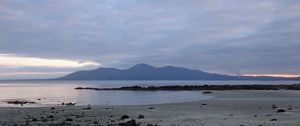 Preview wallpaper coast, water, mountains, rocks, clouds, nature