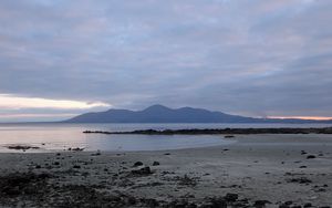 Preview wallpaper coast, water, mountains, rocks, clouds, nature