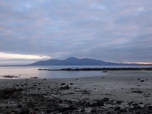 Preview wallpaper coast, water, mountains, rocks, clouds, nature