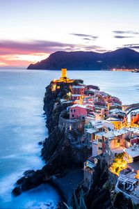 Preview wallpaper coastal city, coast, sea, mountains, vernazza, italy