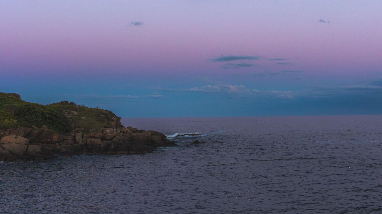 Wallpaper coastal, sunset, horizon, sea, sky