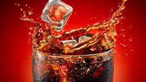 Preview wallpaper coca-cola, ice, glass, splashes