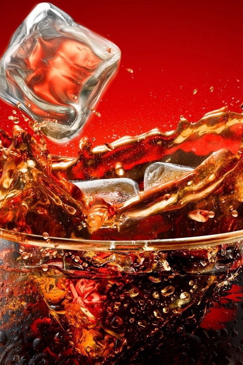 Download wallpaper 800x1200 coca-cola, ice, glass, splashes iphone 4s/4 for  parallax hd background