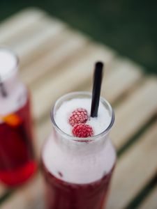 Preview wallpaper cocktail, drink, pitcher, raspberry, berries