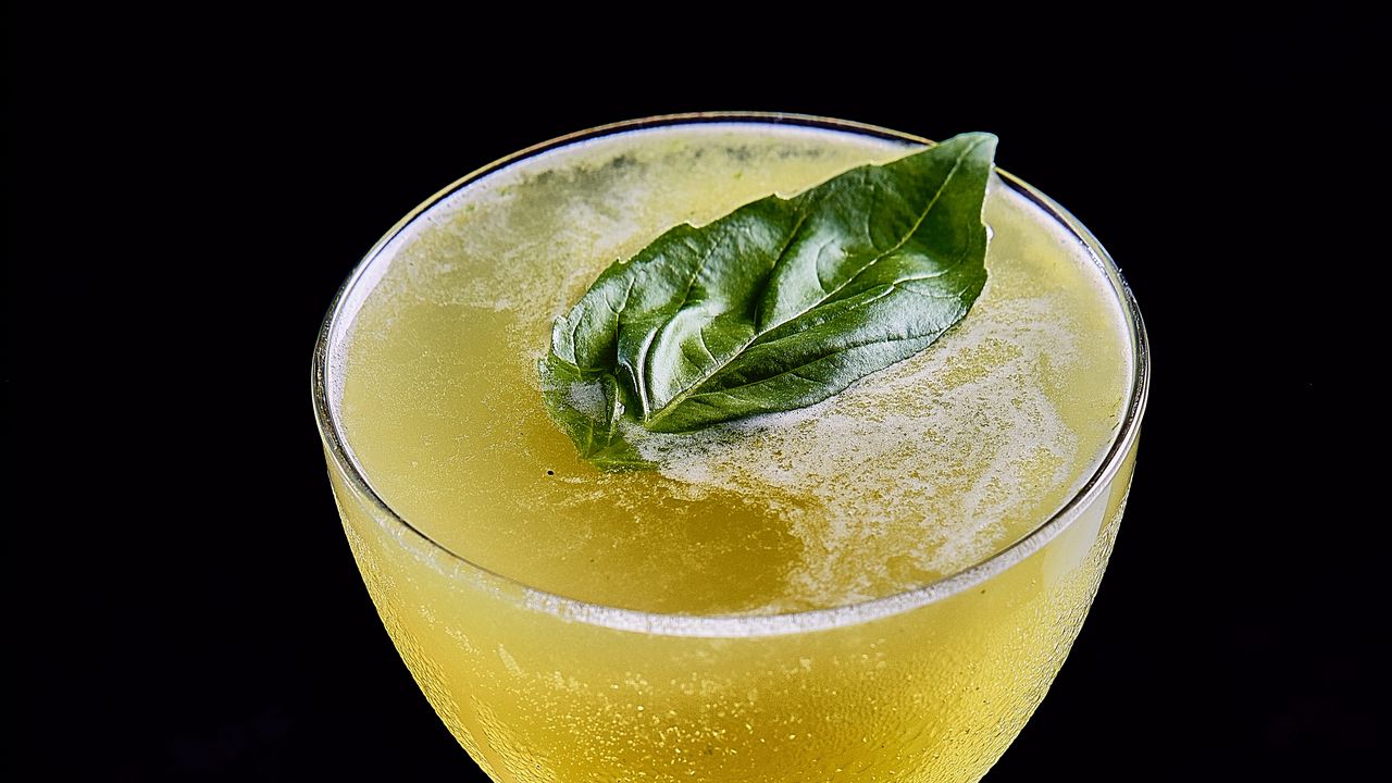 Wallpaper cocktail, leaf, basil, glass, drink