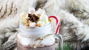 Preview wallpaper cocoa, marshmallow, mug, pine cones, spices, new year, christmas