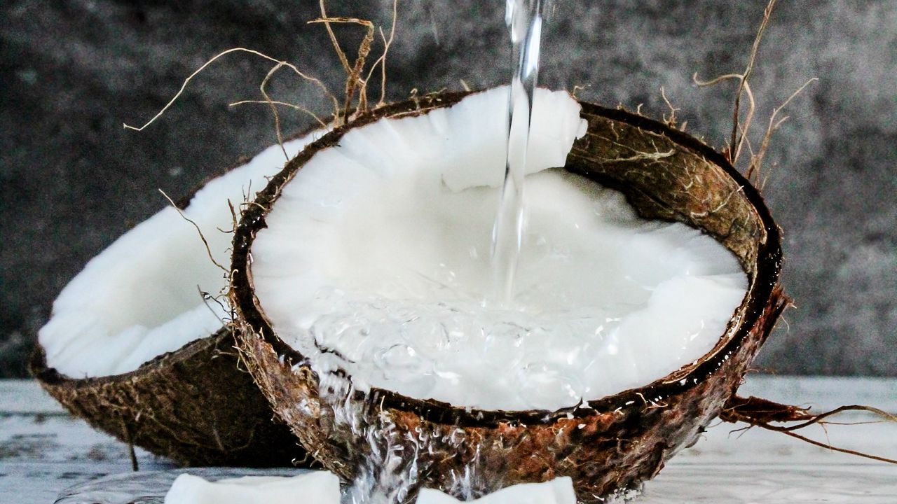 Wallpaper coconut, fruit, water