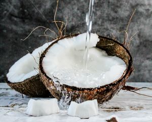 Preview wallpaper coconut, fruit, water