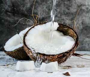 Preview wallpaper coconut, fruit, water