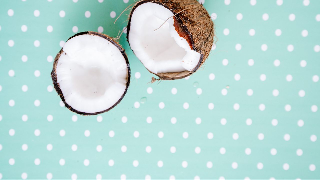 Wallpaper coconut, nut, exotic, dots, pattern