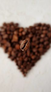 Preview wallpaper coffee bean, heart, macro
