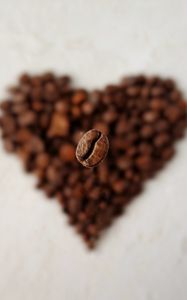 Preview wallpaper coffee bean, heart, macro