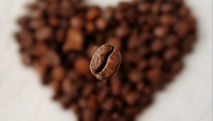 Preview wallpaper coffee bean, heart, macro