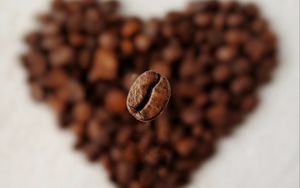 Preview wallpaper coffee bean, heart, macro