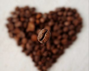 Preview wallpaper coffee bean, heart, macro