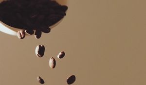 Preview wallpaper coffee beans, beans, coffee, plate, beige