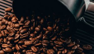 Preview wallpaper coffee beans, beans, coffee, cup