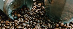 Preview wallpaper coffee beans, beans, coffee, kettle