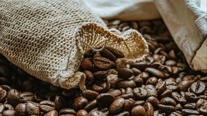 Preview wallpaper coffee beans, beans, coffee, brown, macro, bag