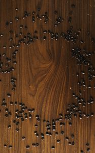 Preview wallpaper coffee beans, beans, coffee, surface, wooden