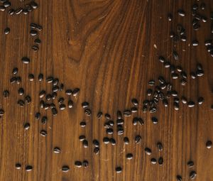 Preview wallpaper coffee beans, beans, coffee, surface, wooden