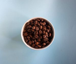 Preview wallpaper coffee beans, beans, coffee, glass, aerial view