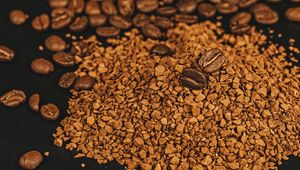 Preview wallpaper coffee beans, beans, coffee, brown, ground