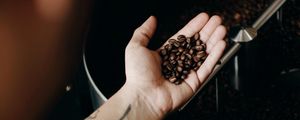 Preview wallpaper coffee beans, beans, coffee, hand