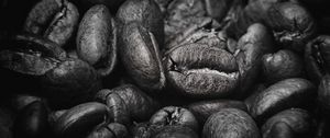 Preview wallpaper coffee beans, beans, coffee, black and white