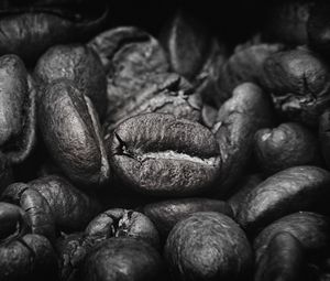 Preview wallpaper coffee beans, beans, coffee, black and white