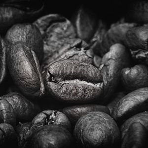 Preview wallpaper coffee beans, beans, coffee, black and white