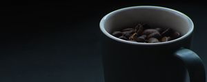 Preview wallpaper coffee beans, beans, cup, coffee, dark