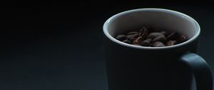 Preview wallpaper coffee beans, beans, cup, coffee, dark