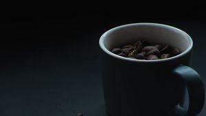 Preview wallpaper coffee beans, beans, cup, coffee, dark