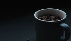 Preview wallpaper coffee beans, beans, cup, coffee, dark