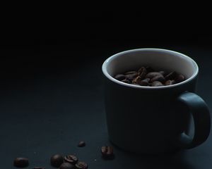 Preview wallpaper coffee beans, beans, cup, coffee, dark