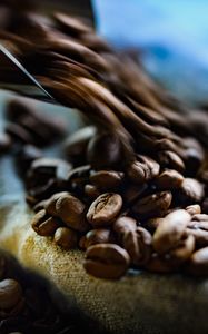 Preview wallpaper coffee, beans, blur, macro