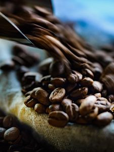 Preview wallpaper coffee, beans, blur, macro