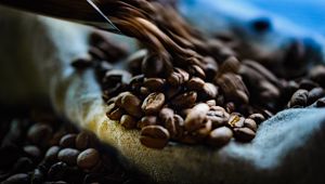Preview wallpaper coffee, beans, blur, macro