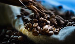 Preview wallpaper coffee, beans, blur, macro