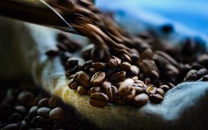 Preview wallpaper coffee, beans, blur, macro