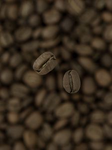 Preview wallpaper coffee, beans, blur, macro, brown